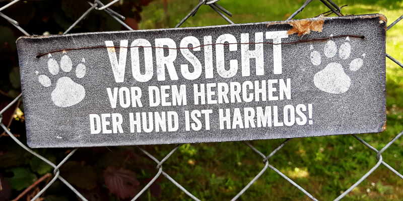 Warnung vor dem Herrchen
